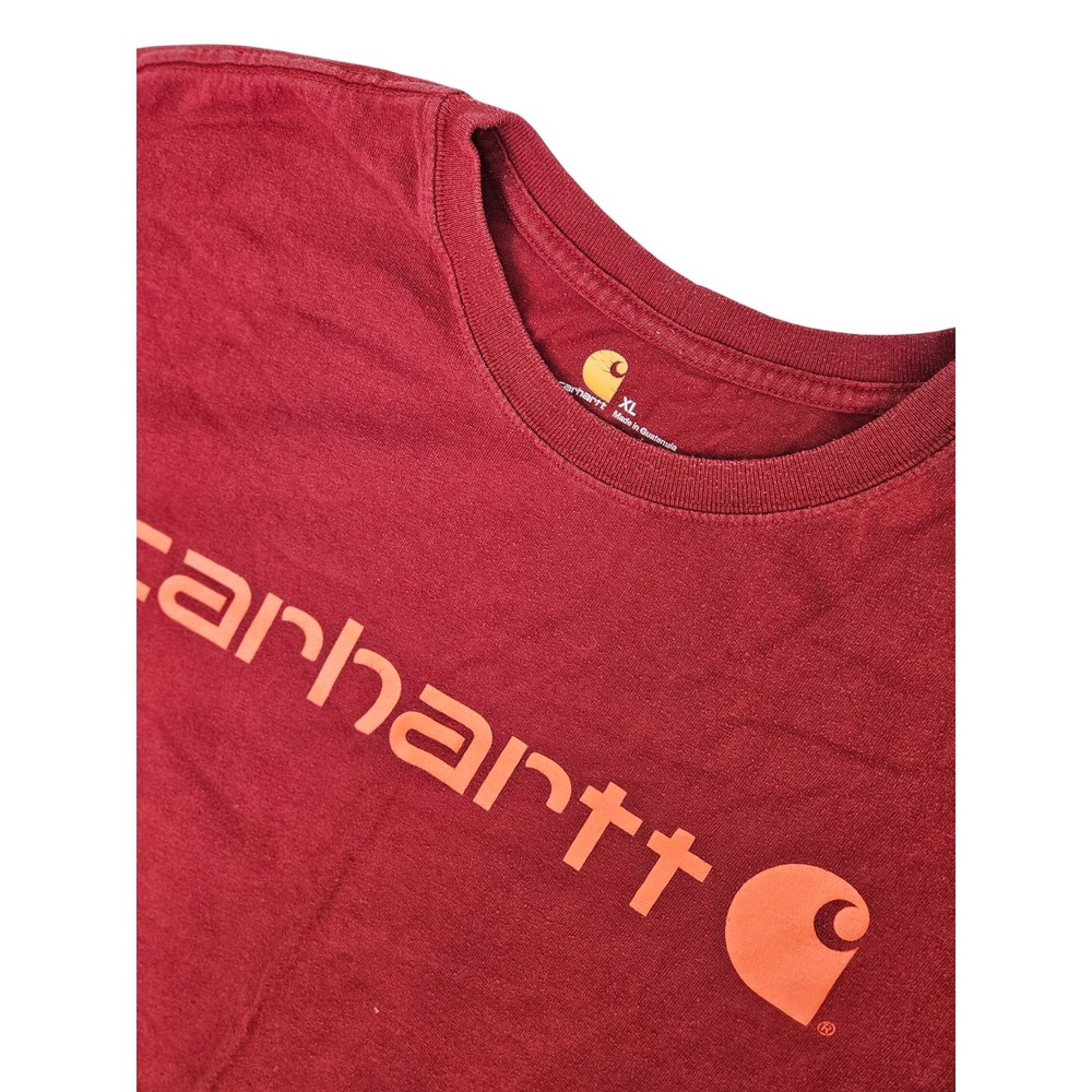 Carhartt Mens XL Red Graphic Logo Short Sleeve Crewneck Workwear T-Shirt
